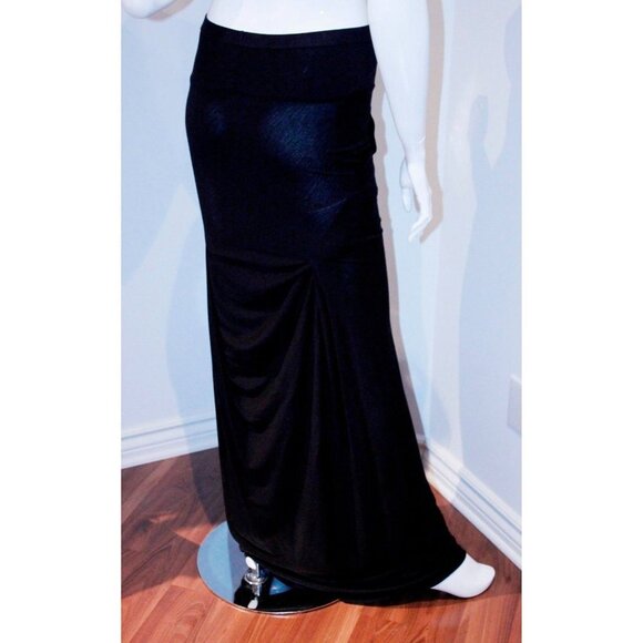 $600 RICK OWENS LILIES Runway LONG SKIRT Ribbed ANTHRACITE Black MADE IN ITALY - Picture 1 of 5